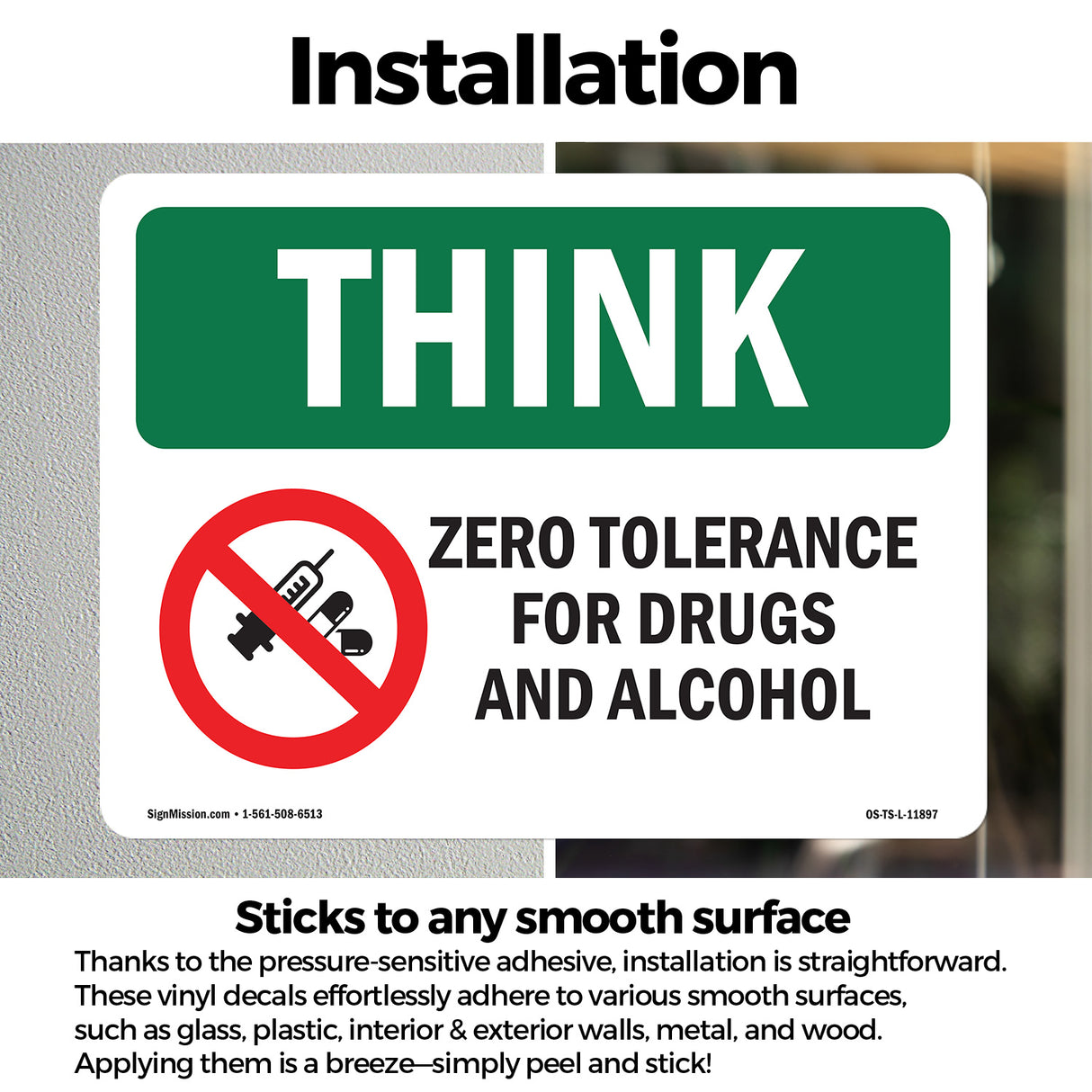 Zero Tolerance For Drugs With Symbol