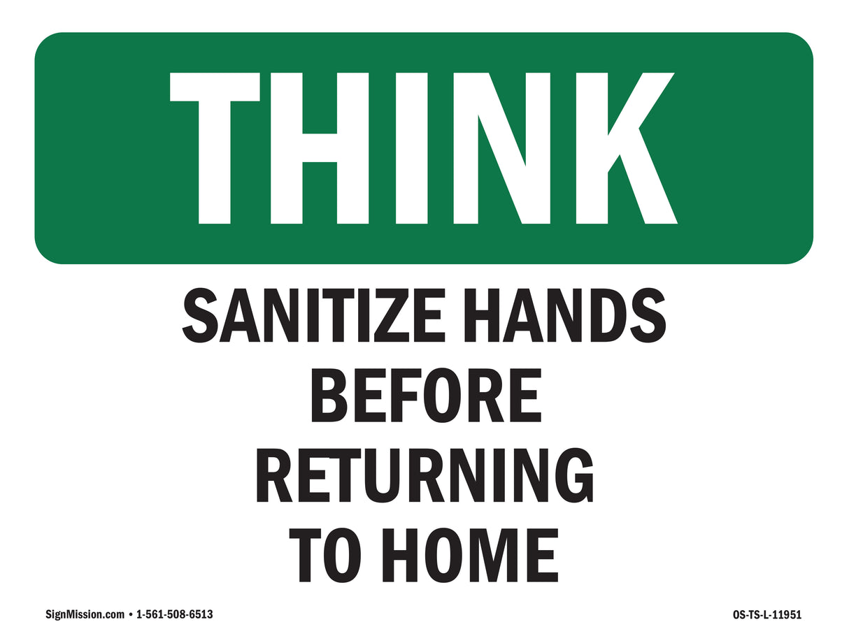 Sanitize Hands Before Returning To Work