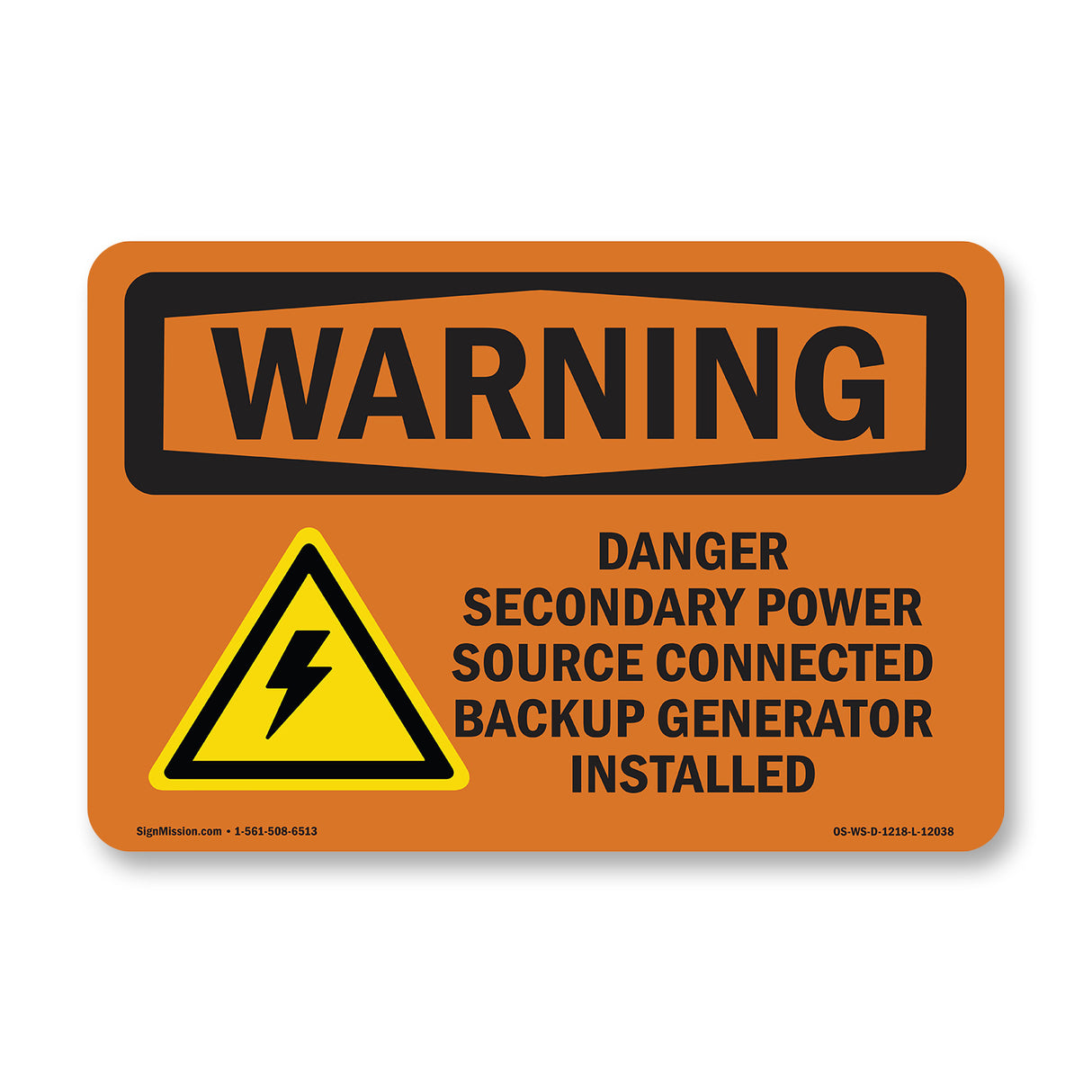 Danger Secondary Power Source With Symbol