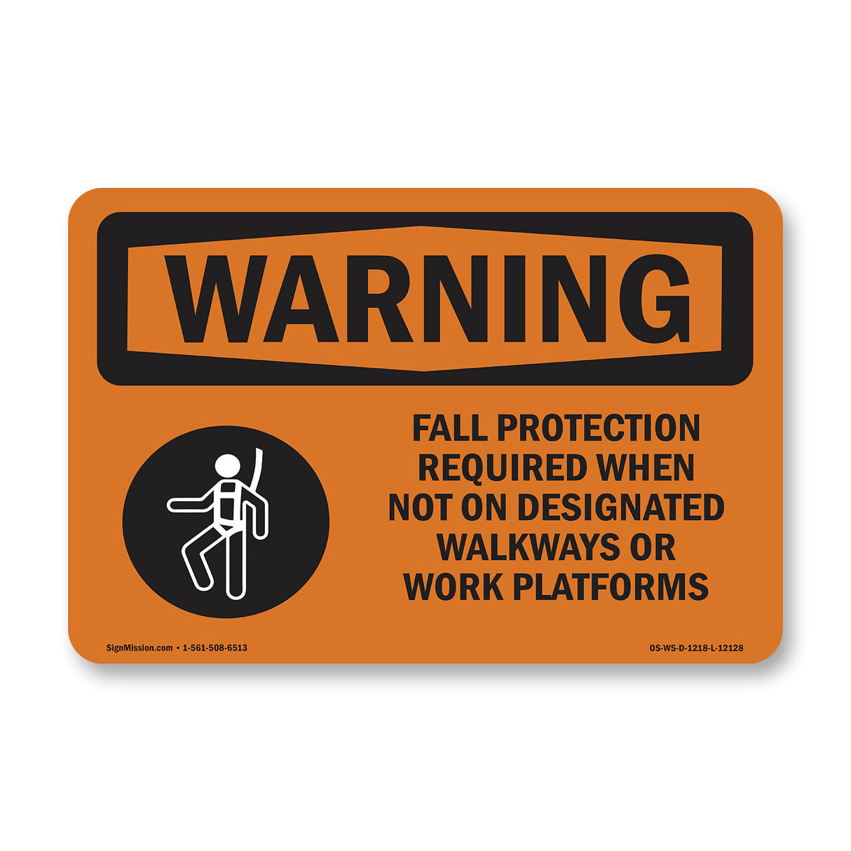 Fall Protection Required When With Symbol