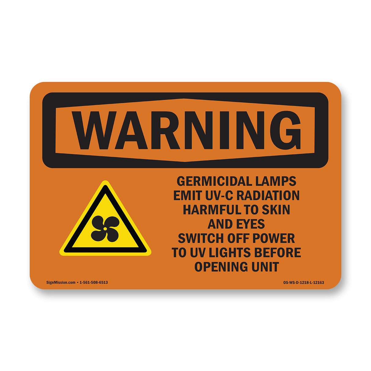 Germicidal Lamps Emit UV-C Radiation With Symbol