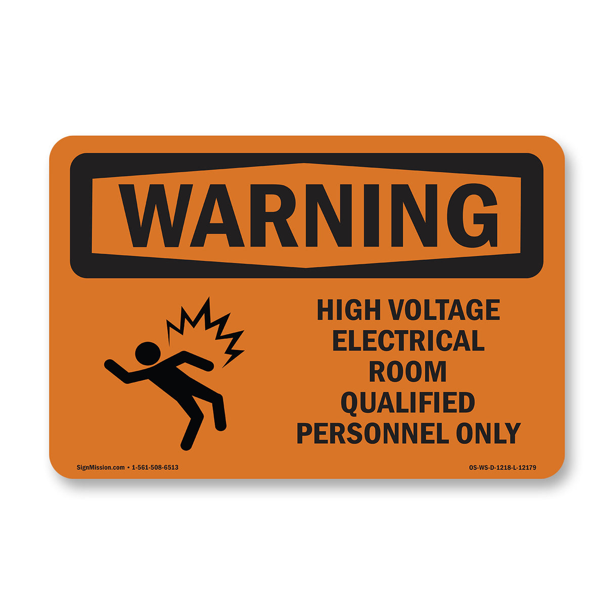 High Voltage Electrical Room With Symbol