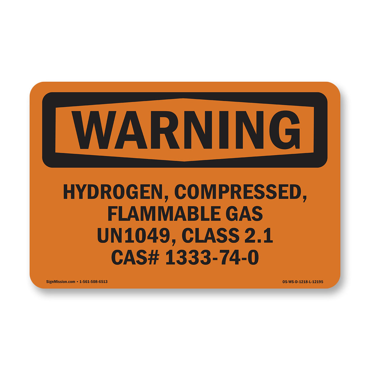 Hydrogen, Compressed, Flammable Gas Un1049,