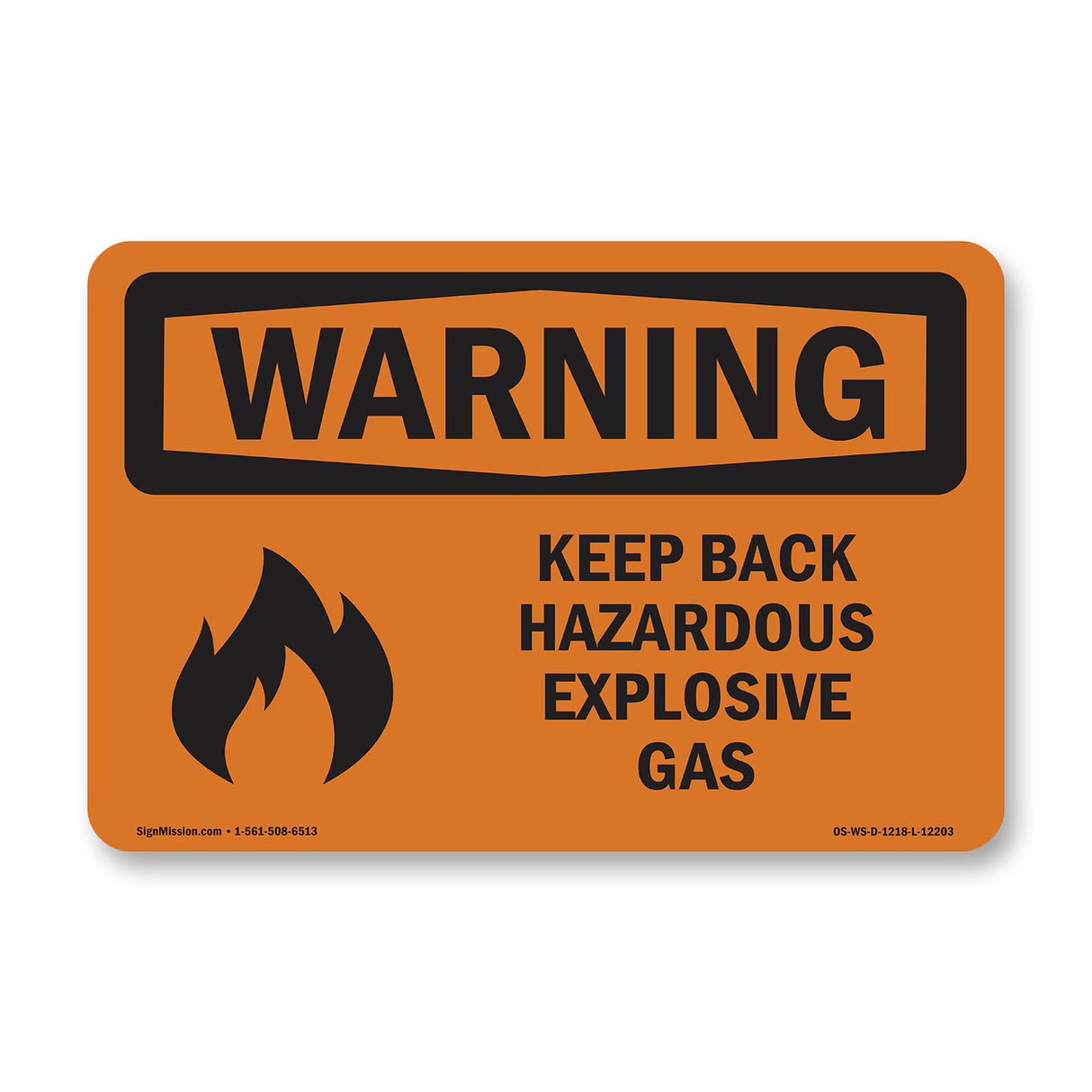 Keep Back Hazardous Explosive Gas With Symbol