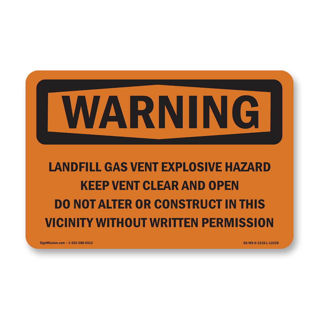 Landfill Gas Vent Explosive Hazard Keep