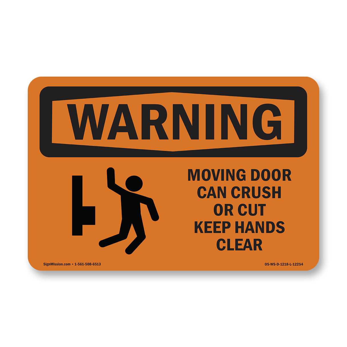 Moving Door Can Crush Or Cut With Symbol