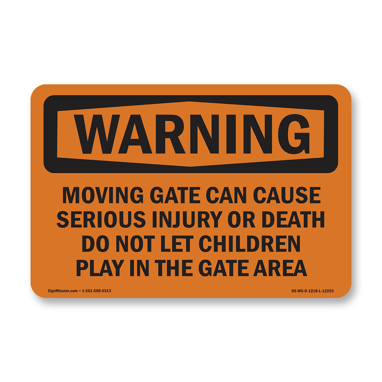 Moving Gate Can Cause Serious Injury Or