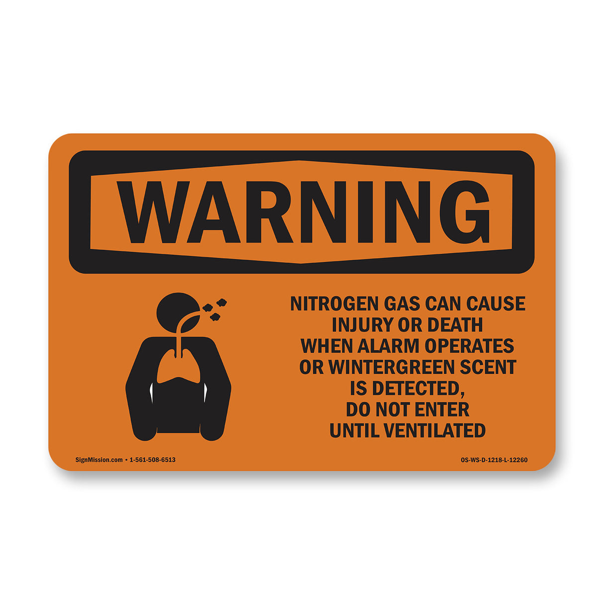 Nitrogen Gas Can Cause Injury With Symbol