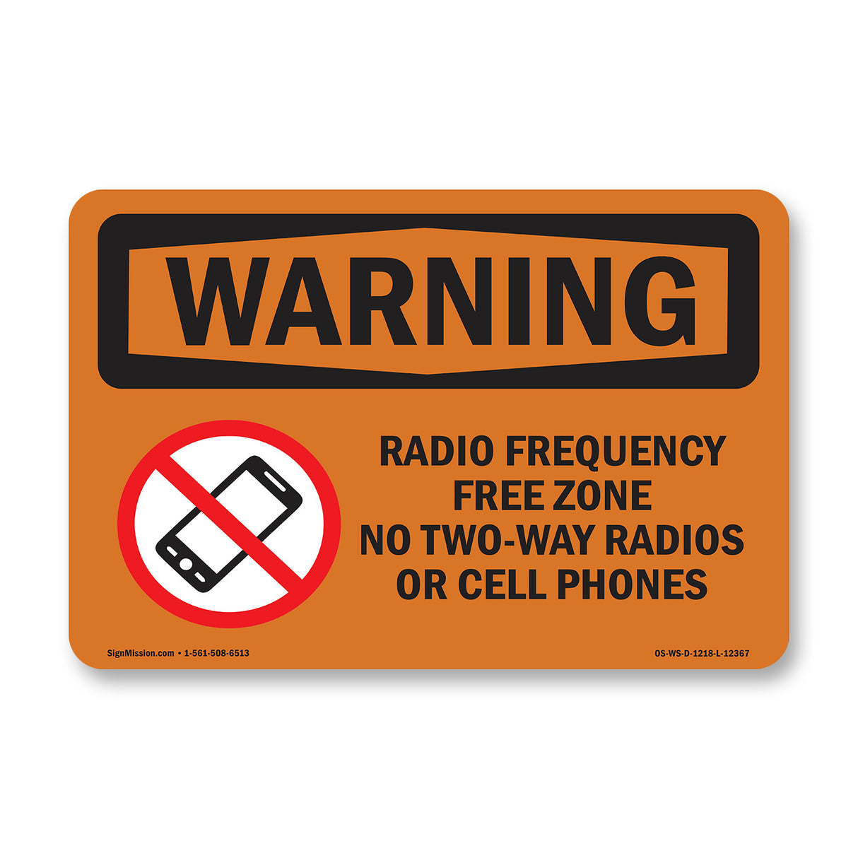 Radio Frequency Free Zone No With Symbol