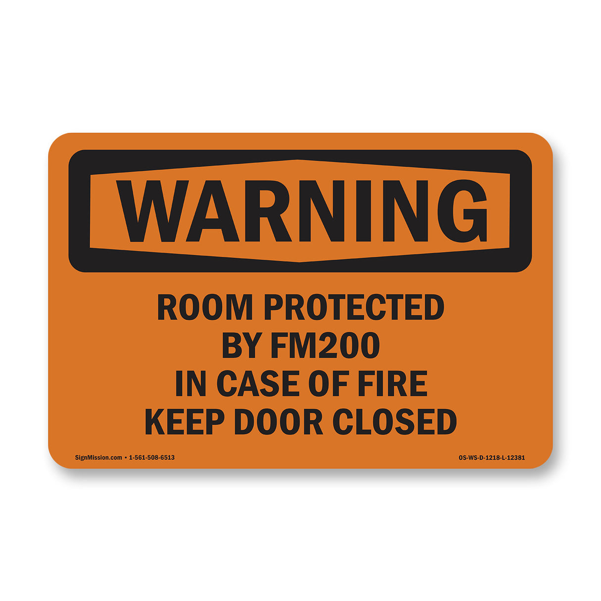 Room Protected By Fm200 In Case Of Fire