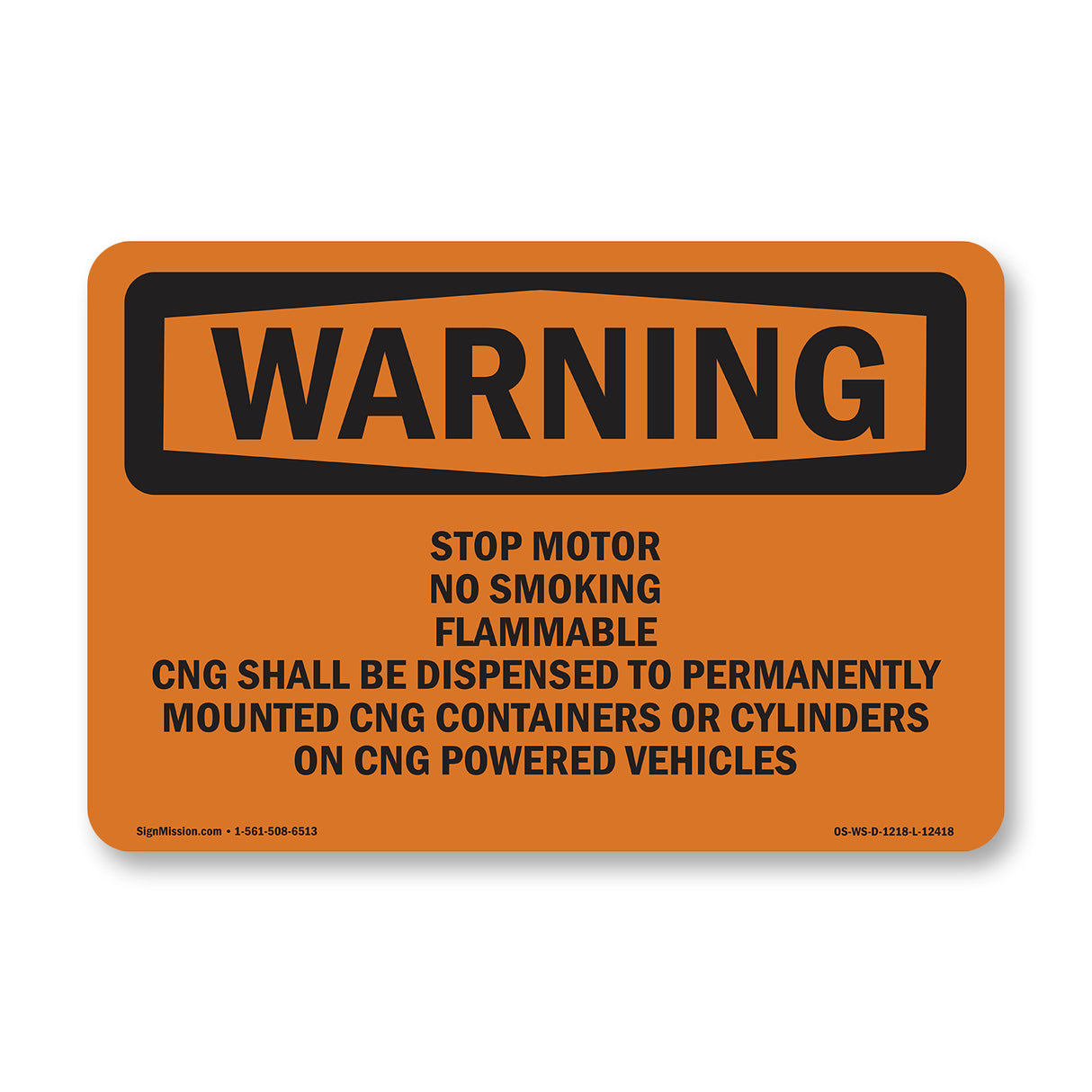 Stop Motor No Smoking Flammable