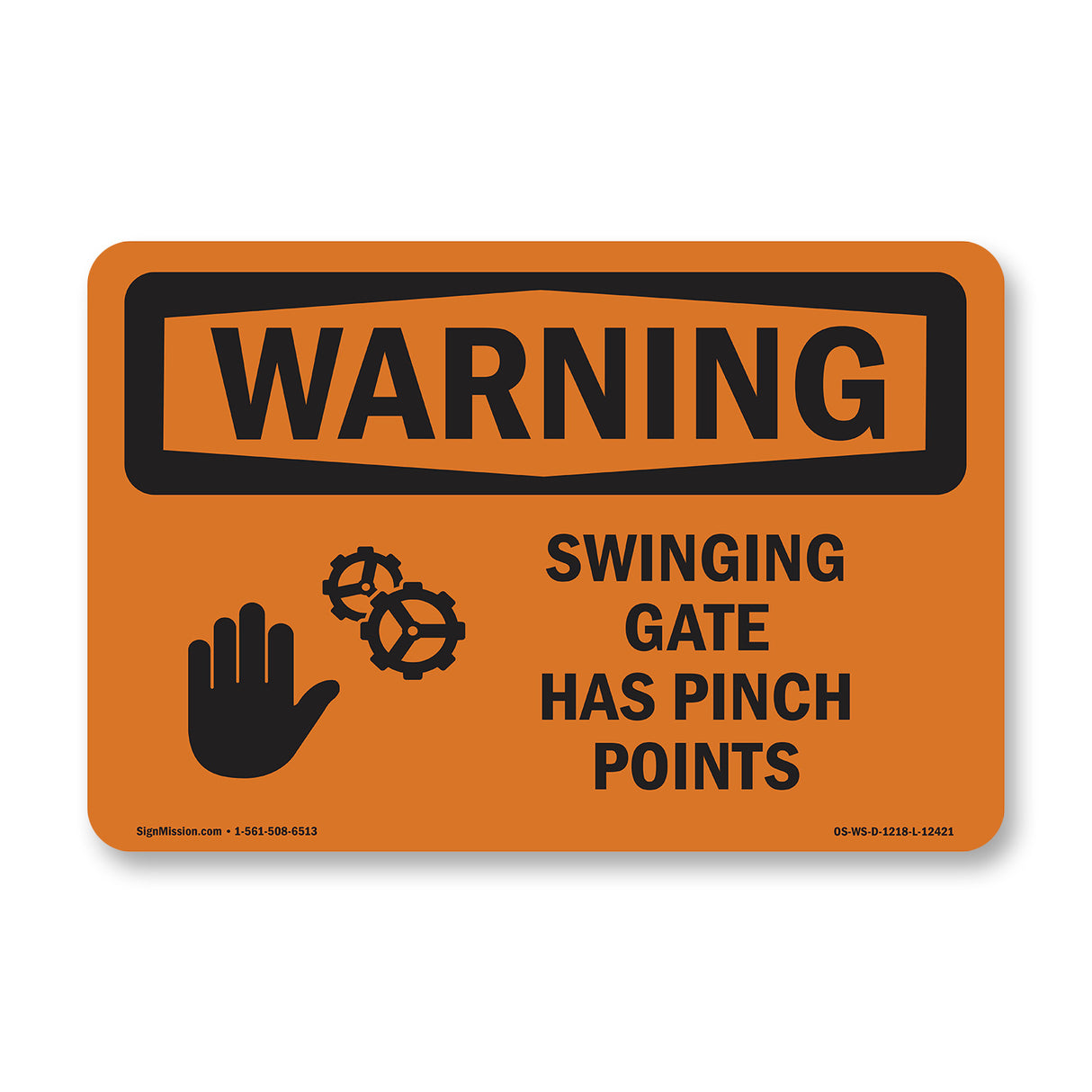 Swinging Gate Has Pinch Points With Symbol