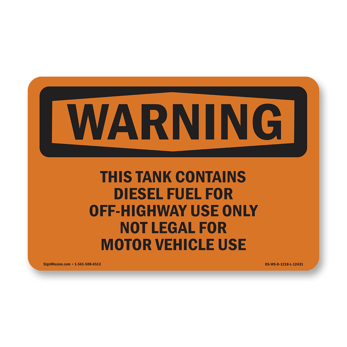 This Tank Contains Diesel Fuel