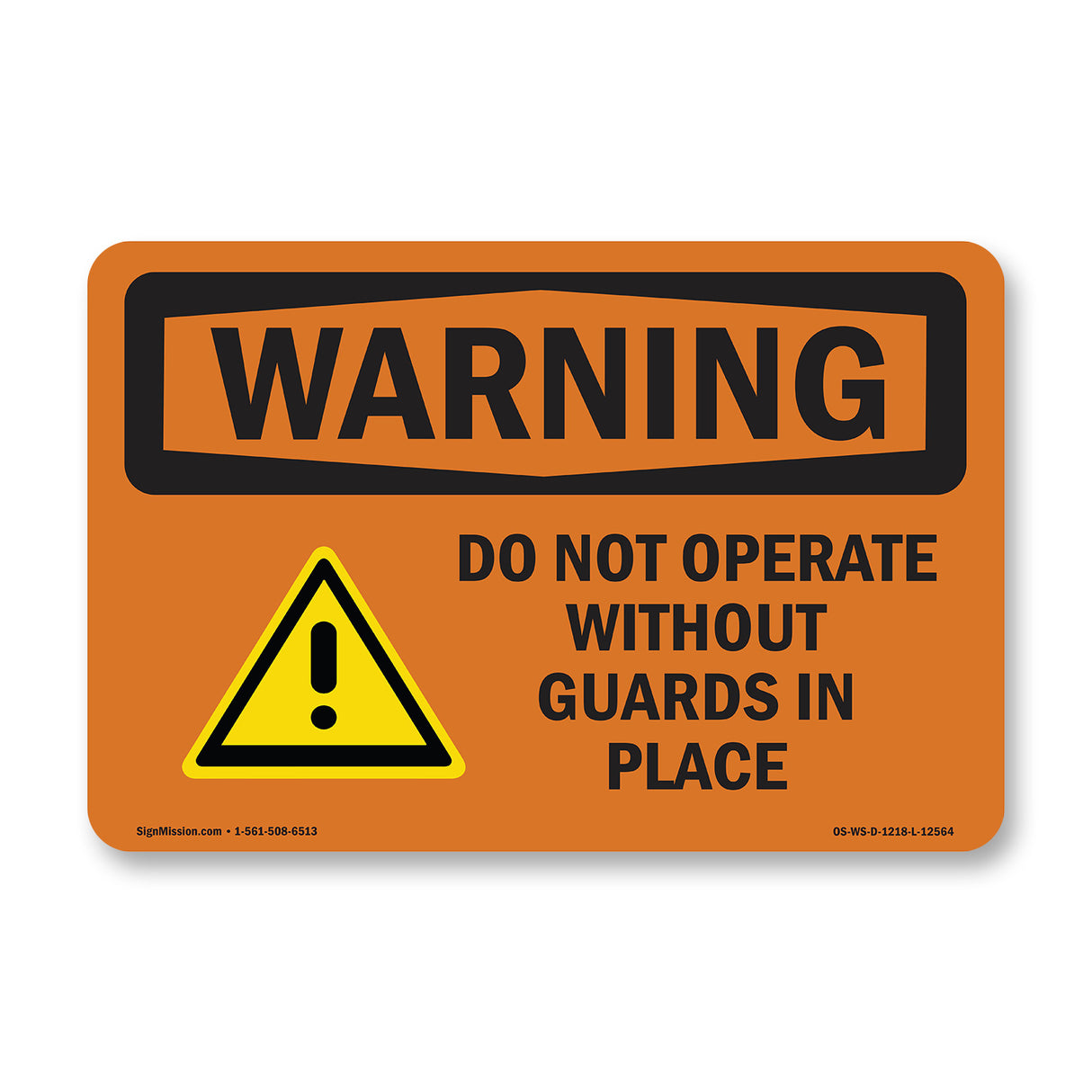 Do Not Operate Without Guards Bilingual