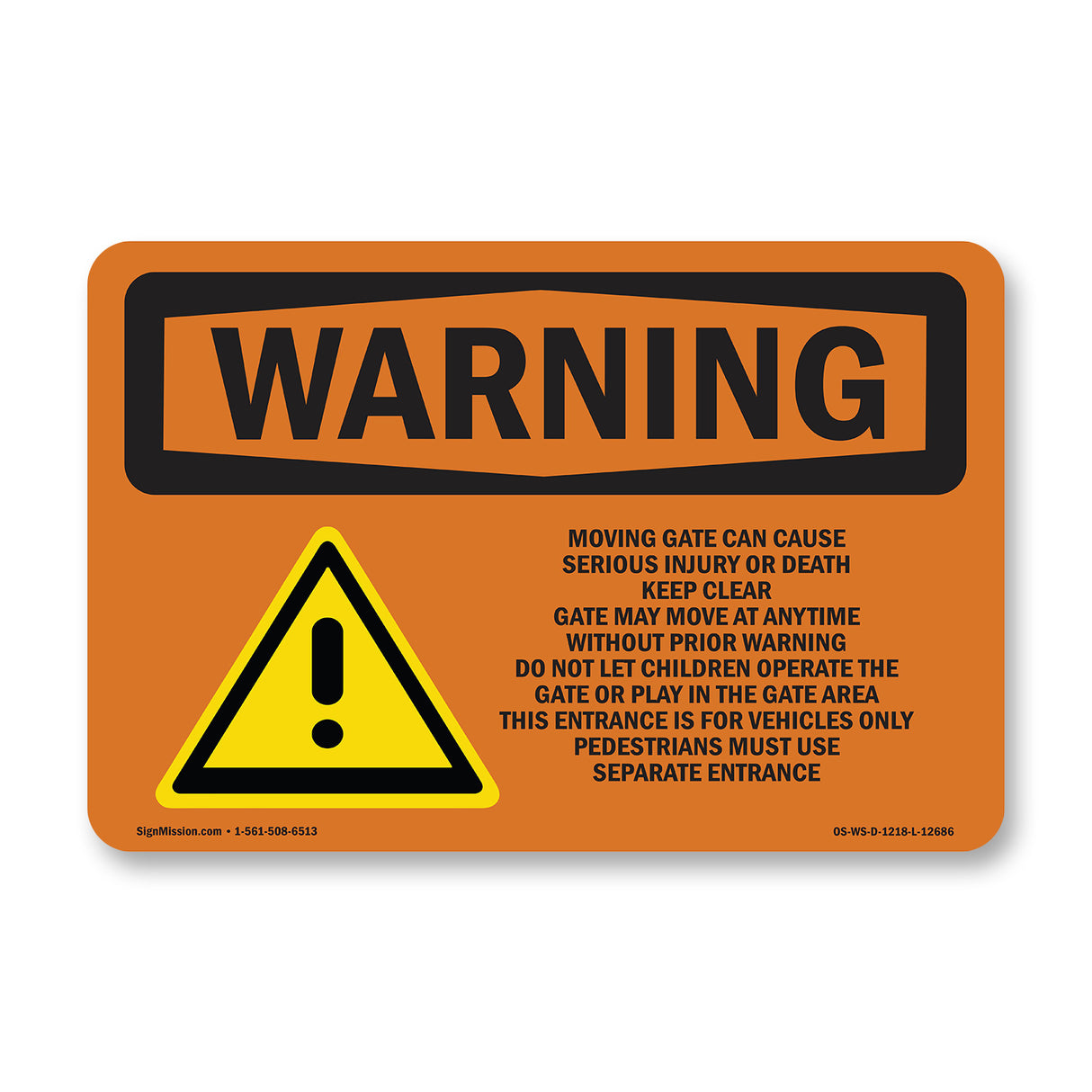 Moving Gate Can Cause Serious Injury