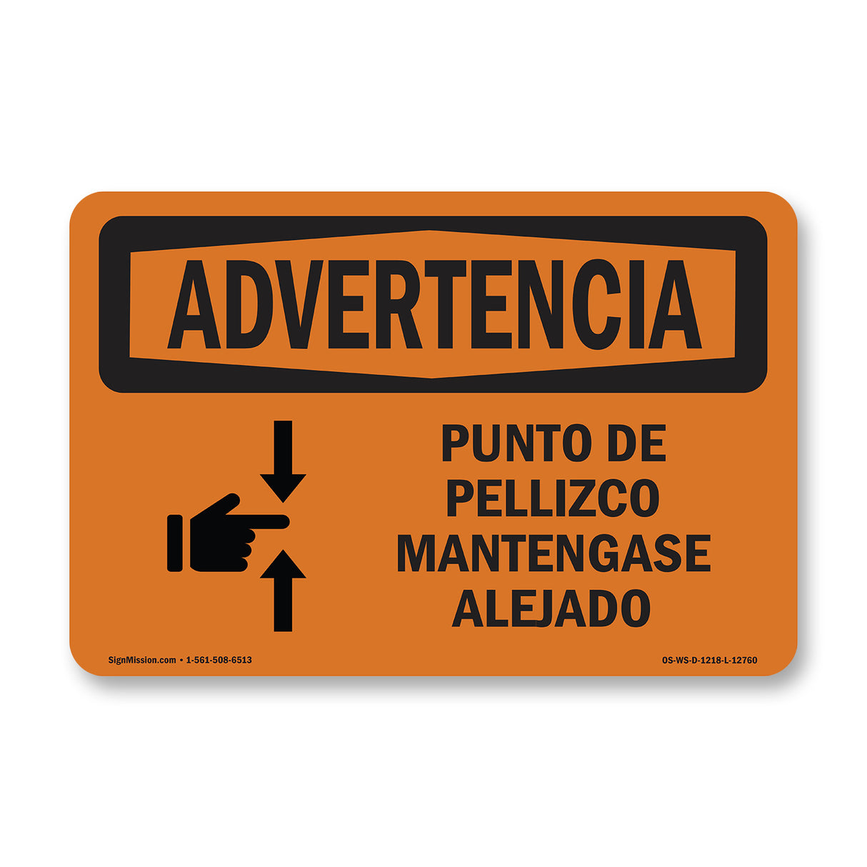 Pinch Point Keep Back Spanish