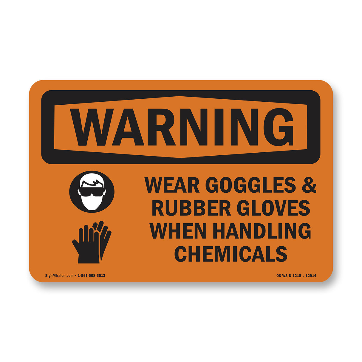 Wear Goggles And Rubber Gloves Bilingual