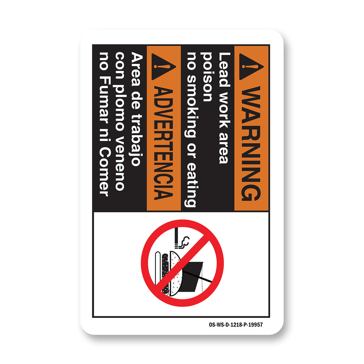 Lead Work Area Poison No Smoking Or Eating