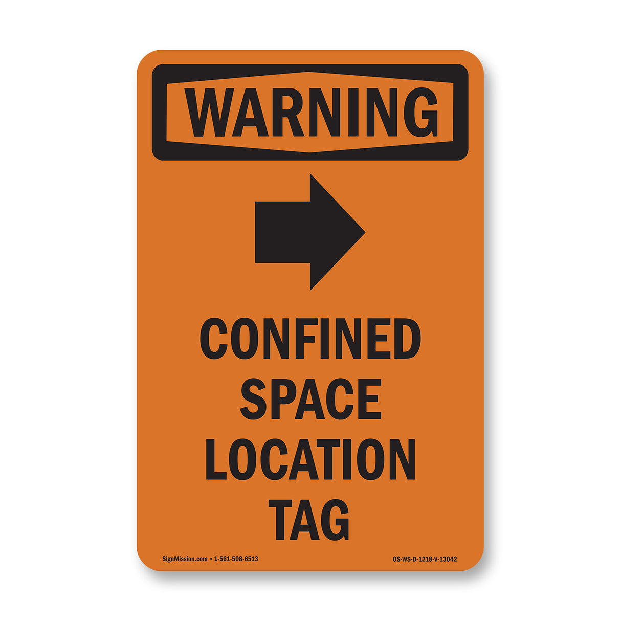 Confined Space Location Tag With Symbol