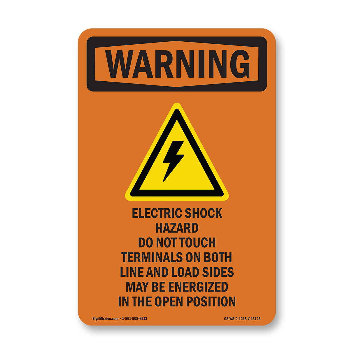 Electric Shock Hazard Do Not With Symbol
