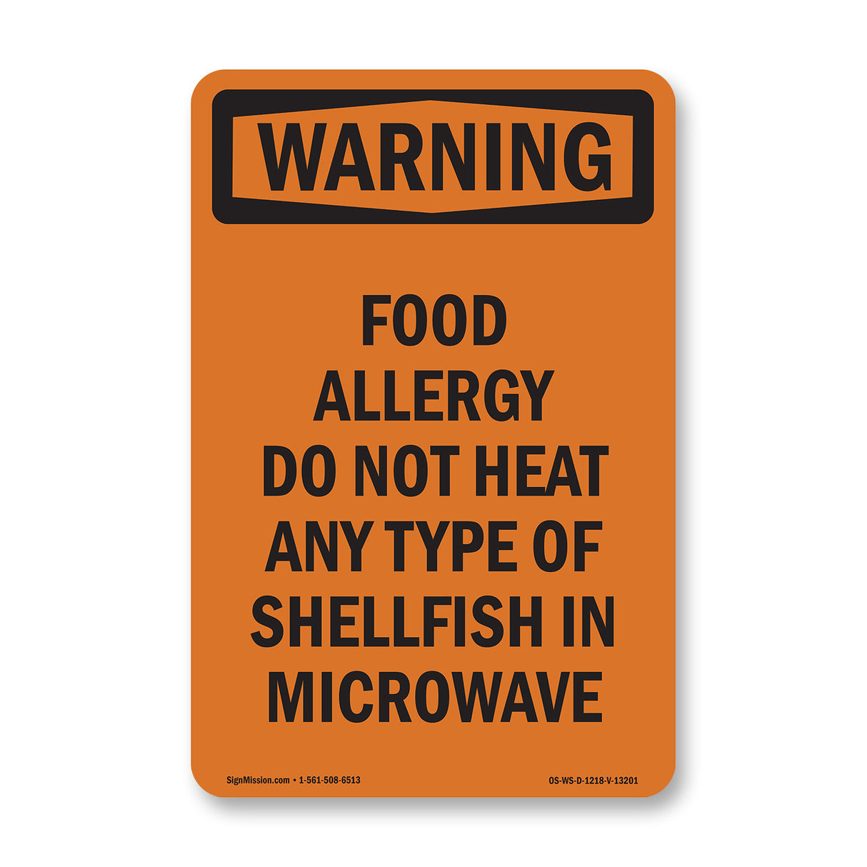 Food Allergy Do Not Heat Any Type Of Shellfish