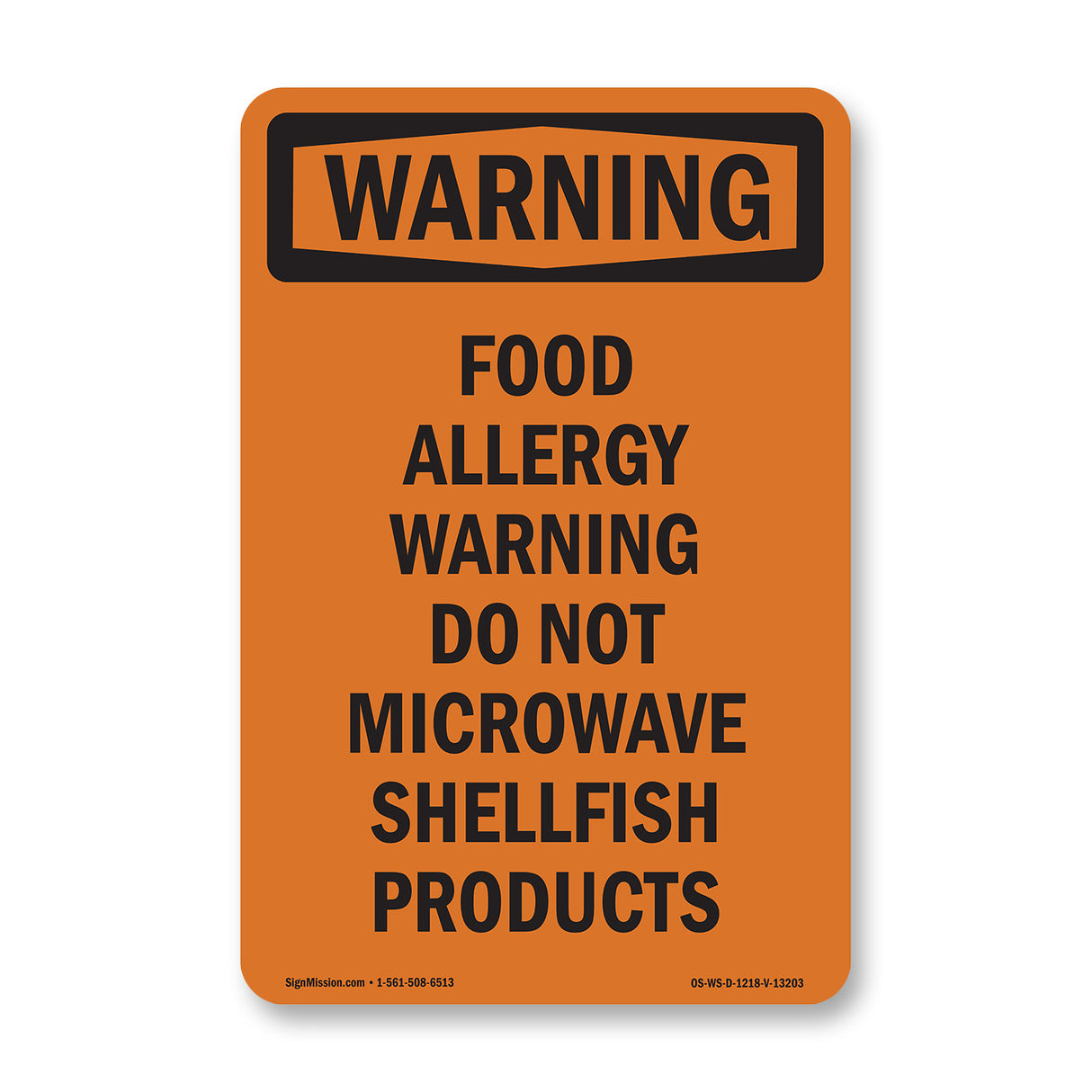 Food Allergy Warning Do Not Microwave Shellfish