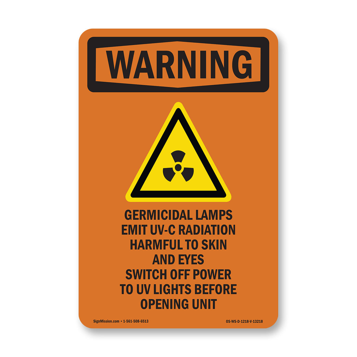 Germicidal Lamps Emit UV-C Radiation With Symbol