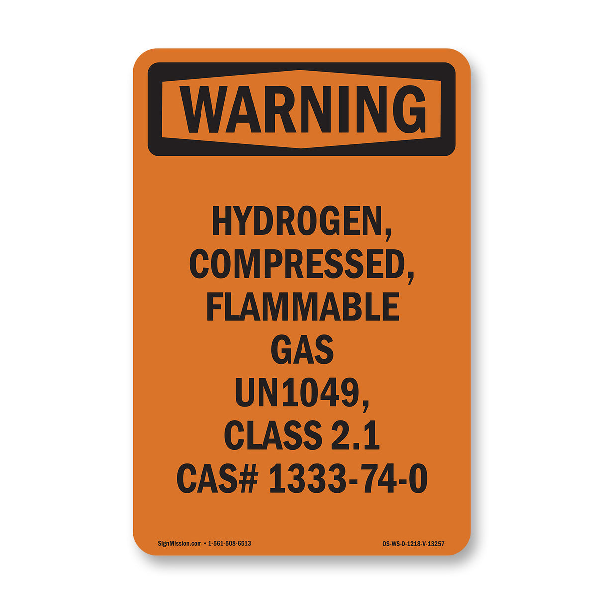 Hydrogen, Compressed, Flammable Gas Un1049,