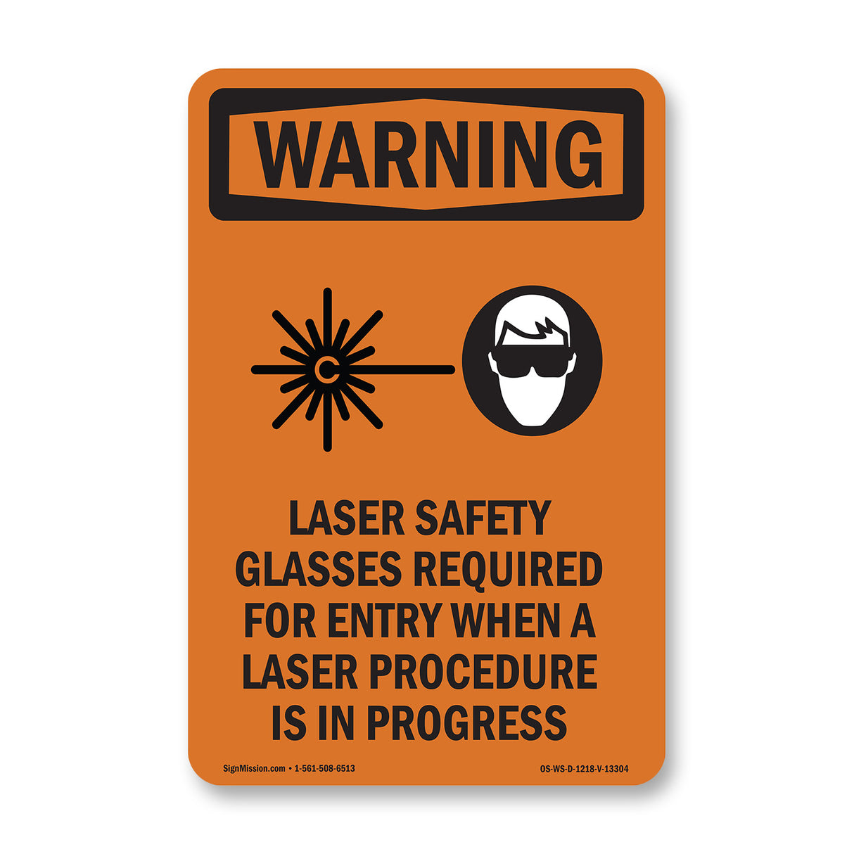 Laser Safety Glasses Required With Symbol