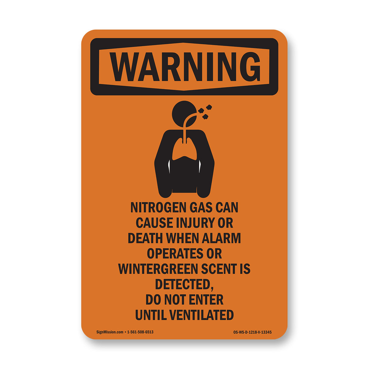 Nitrogen Gas Can Cause Injury With Symbol