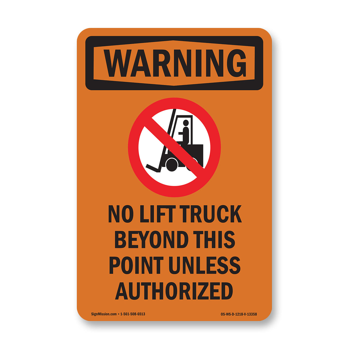No Lift Truck Beyond This Point With Symbol
