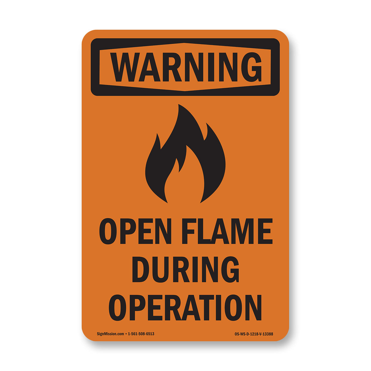 Open Flame During Operation With Symbol