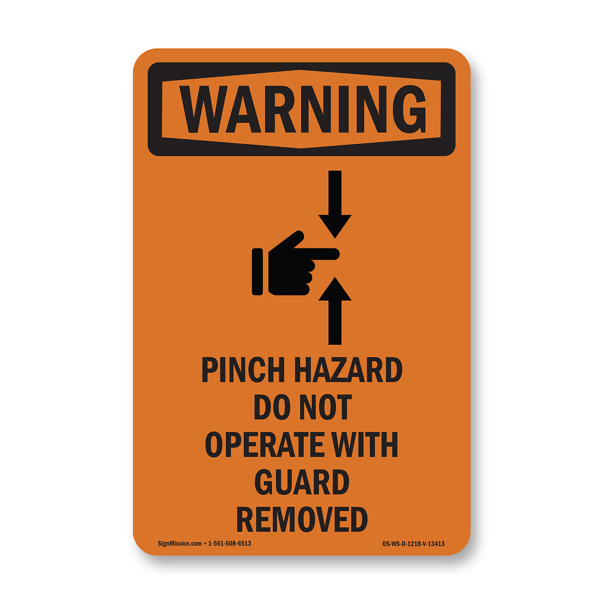 Pinch Hazard Do Not Operate With Symbol