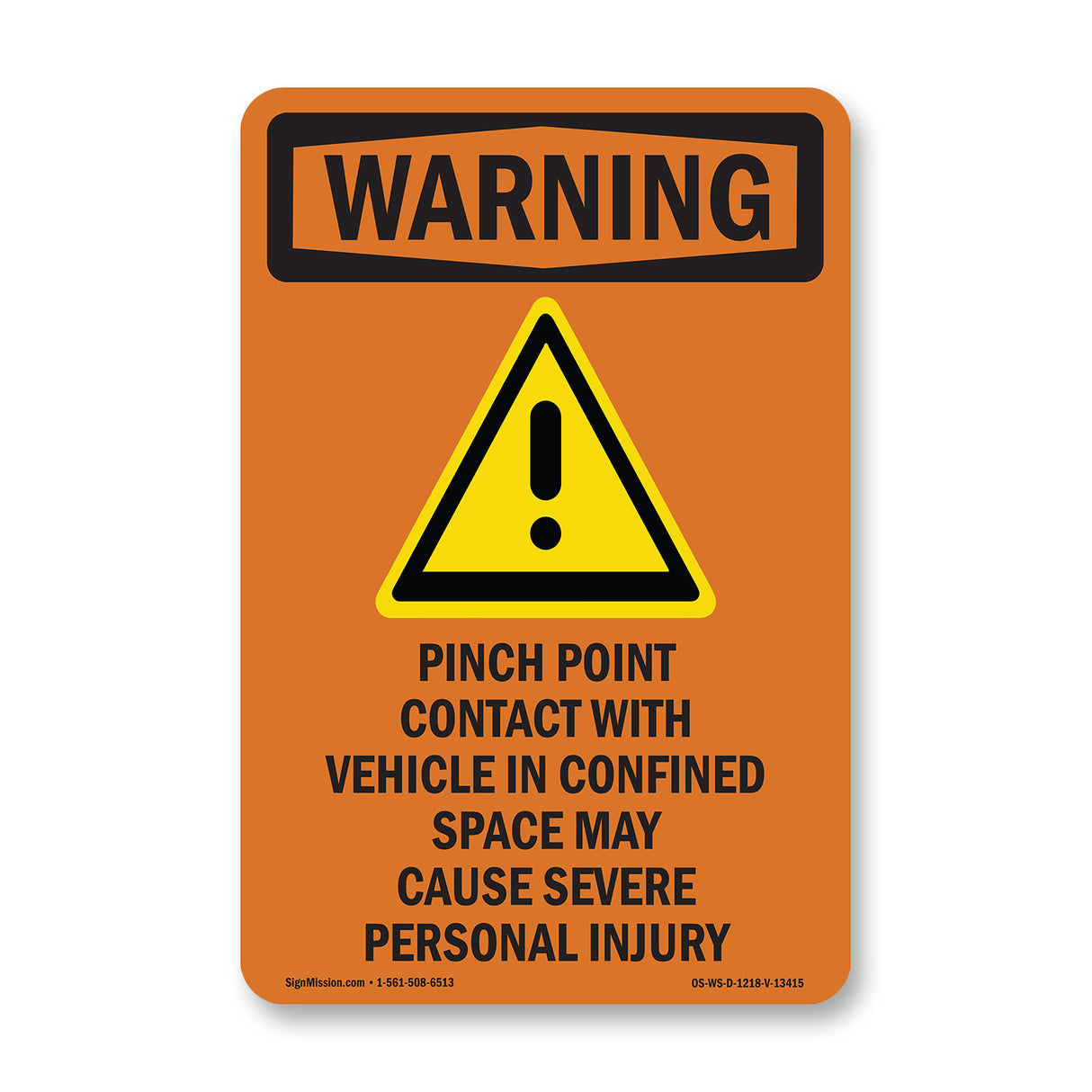 Pinch Point Contact With Vehicle With Symbol