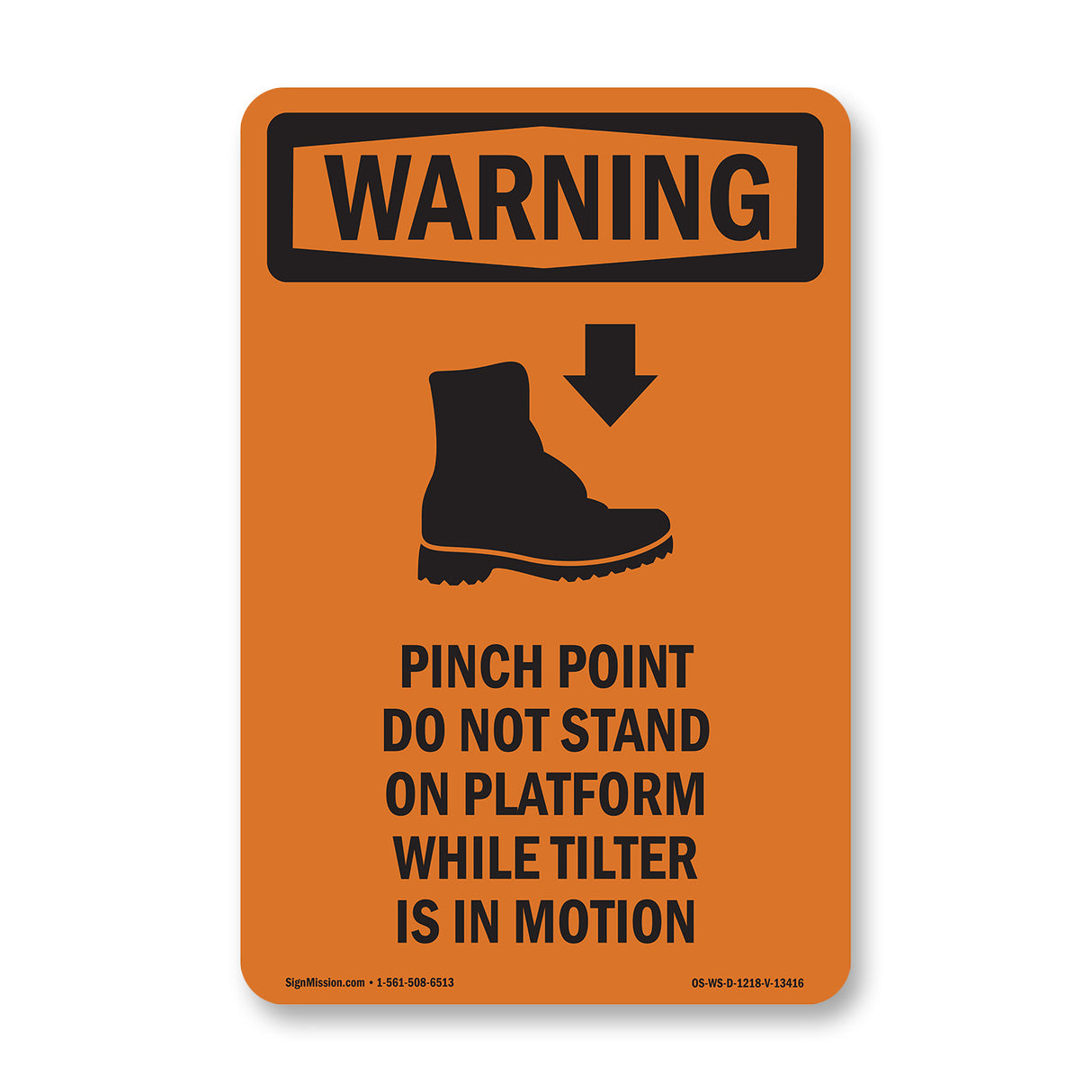 Pinch Point Do Not Stand On With Symbol