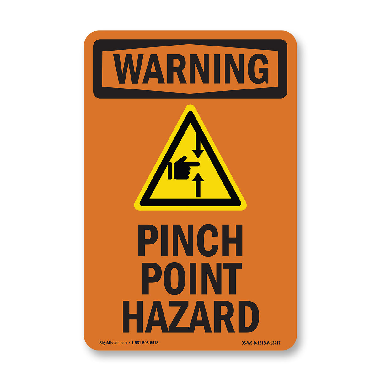 Pinch Point Hazard With Symbol