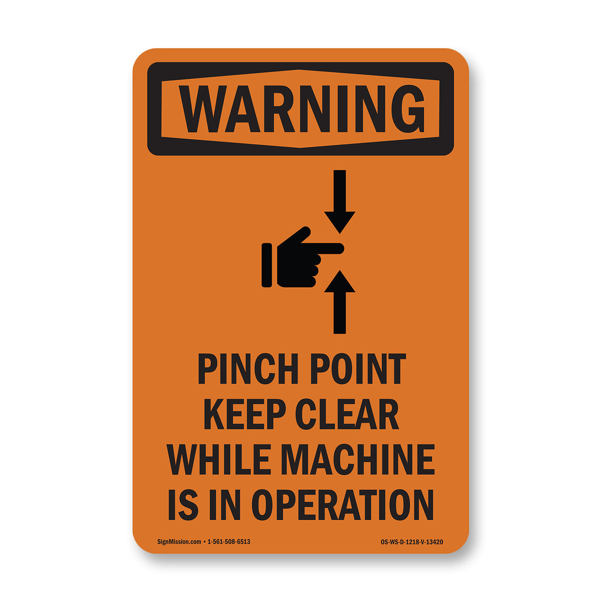 Pinch Point Keep Clear While With Symbol