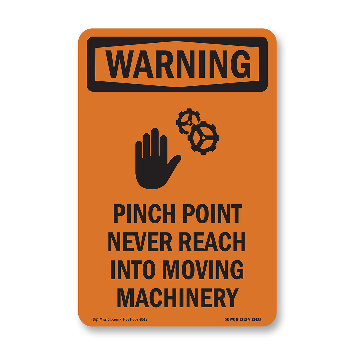 Pinch Point Never Reach Into With Symbol