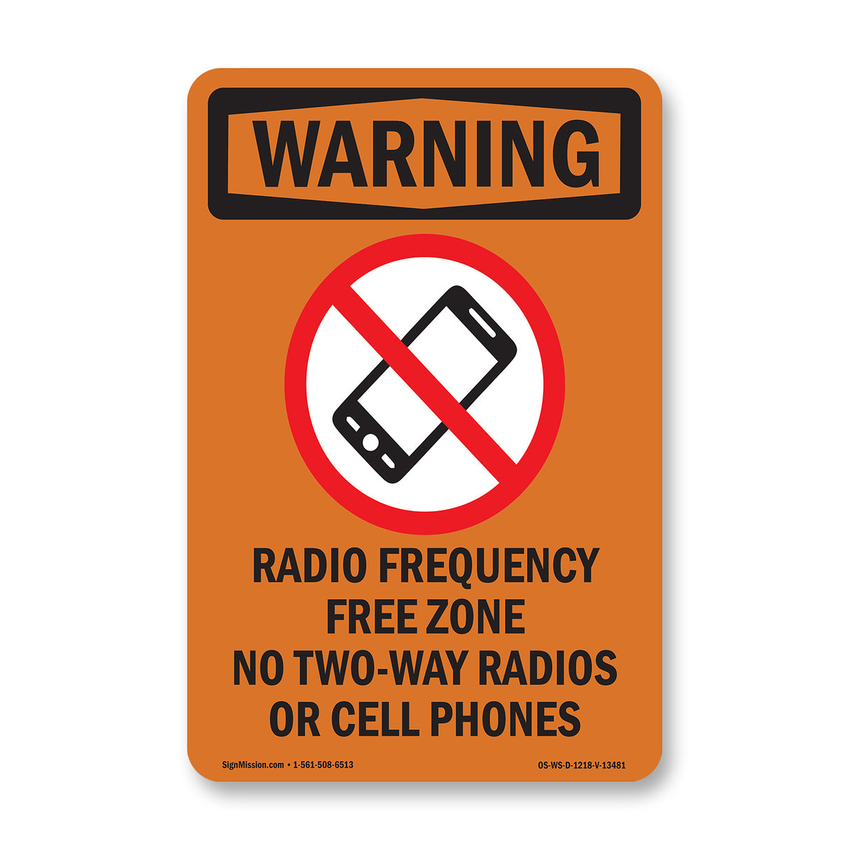 Radio Frequency Free Zone No With Symbol