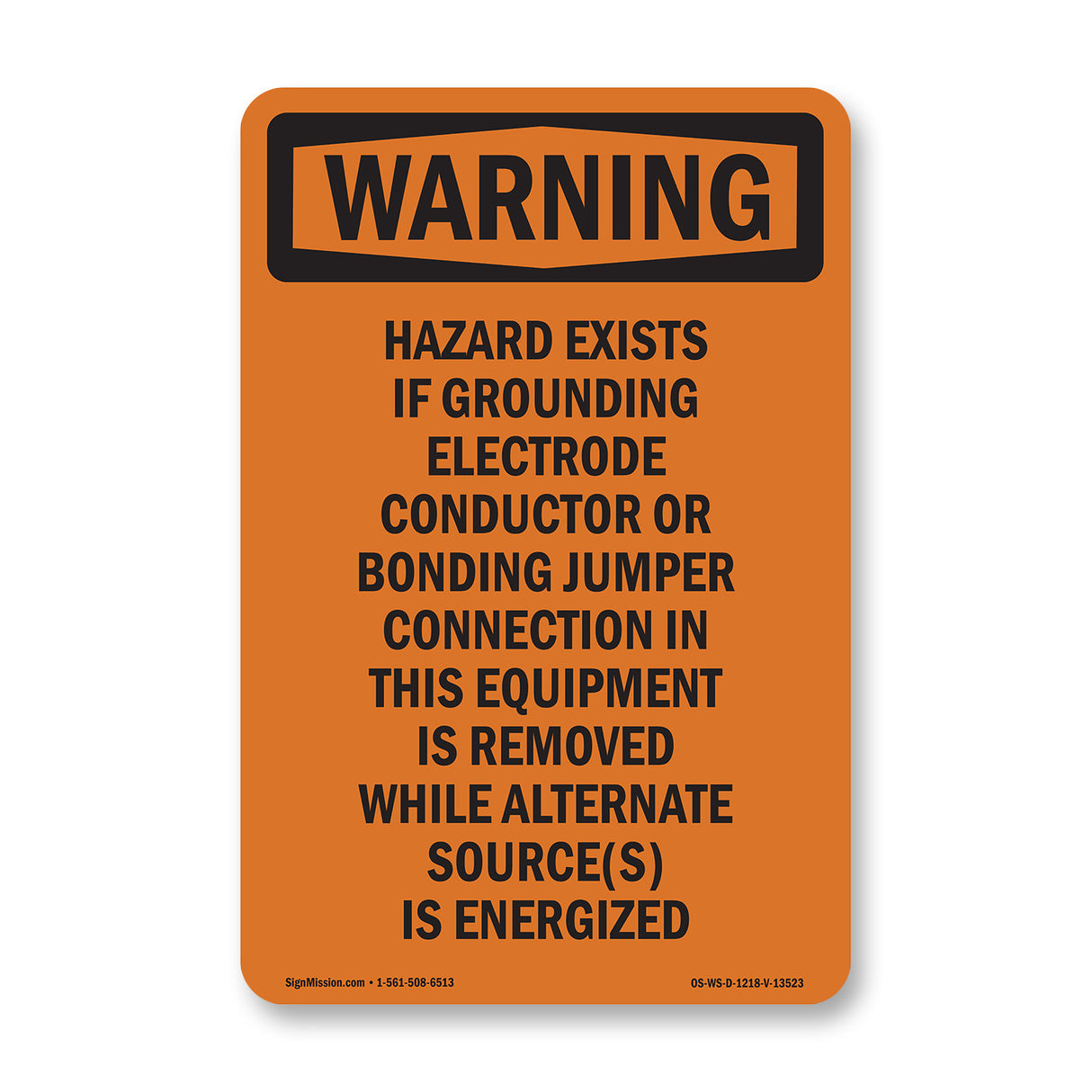 Shock Hazard Exists If Grounding Electrode