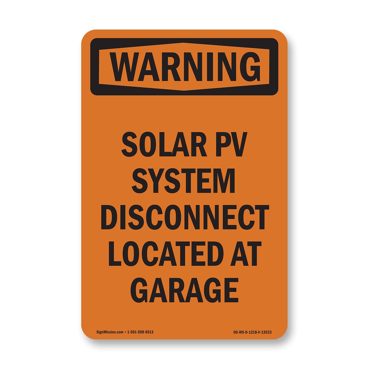 Solar PV System Disconnect Located At Garage