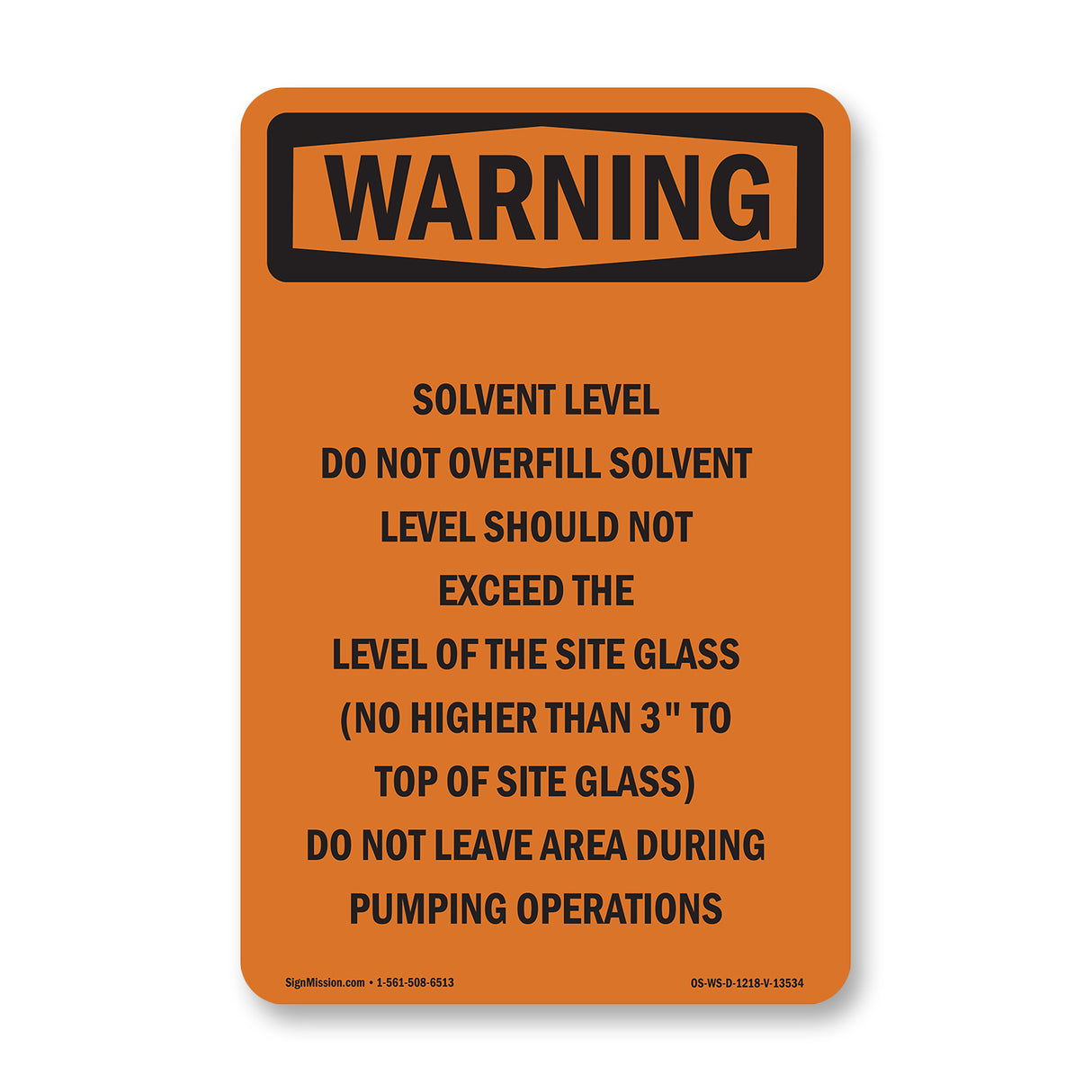 Solvent Level Do Not Overfill