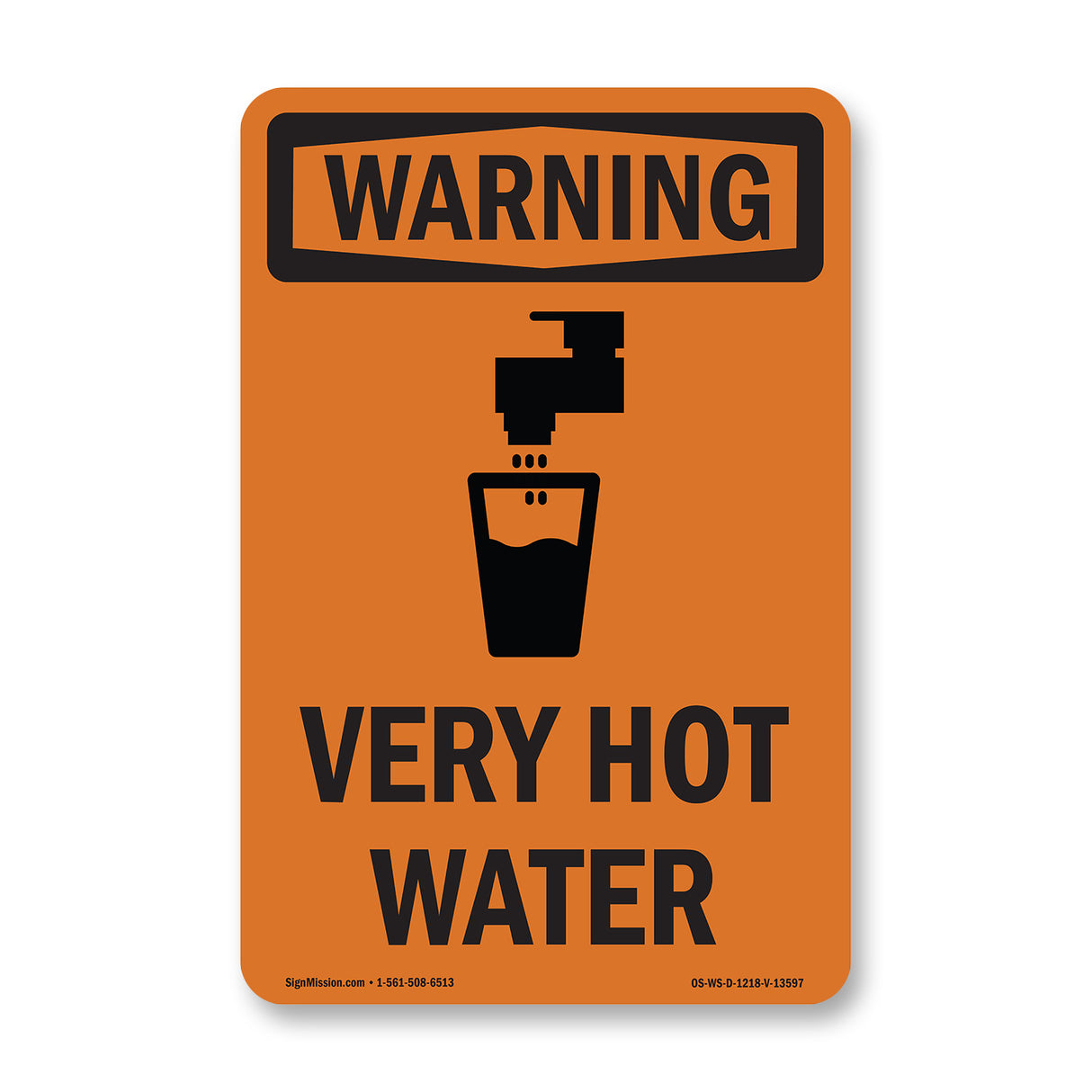 Very Hot Water With Symbol