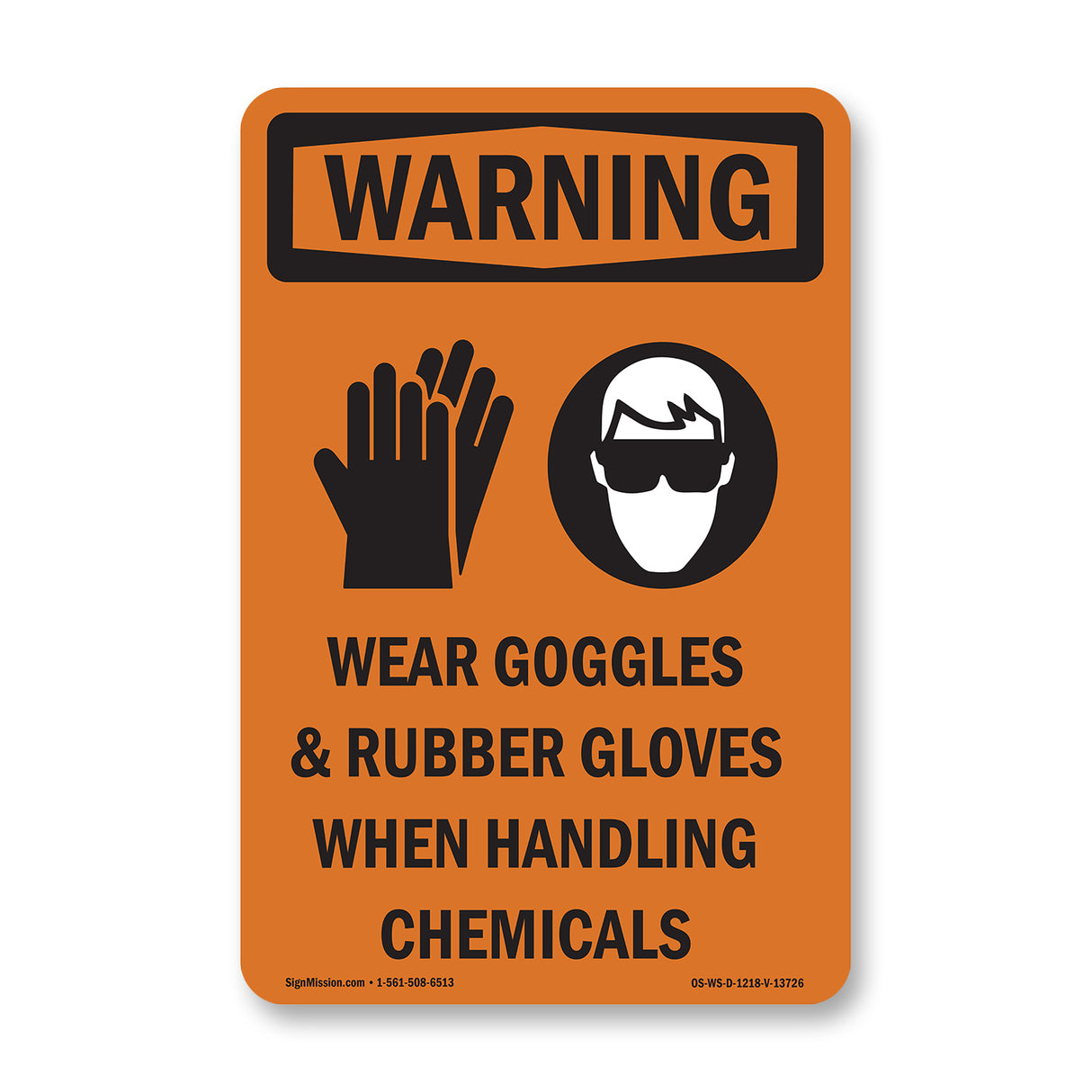 Wear Goggles And Rubber Gloves Bilingual