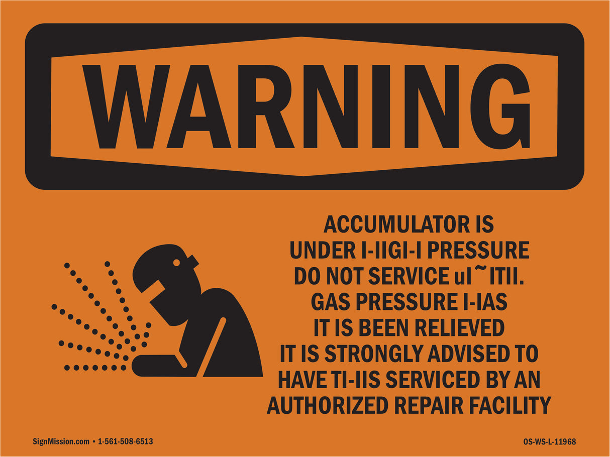 Accumulator Is Under High Pressure With Symbol