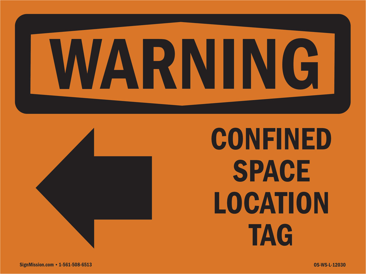 Confined Space Location Tag With Symbol