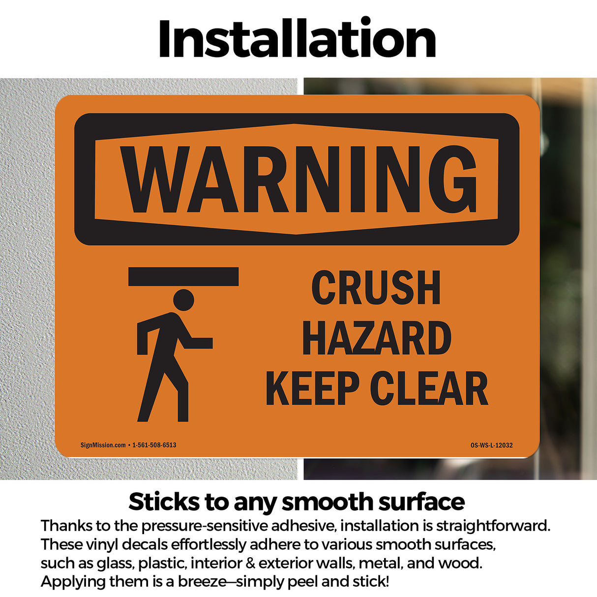 Crush Hazard Keep Clear With Symbol