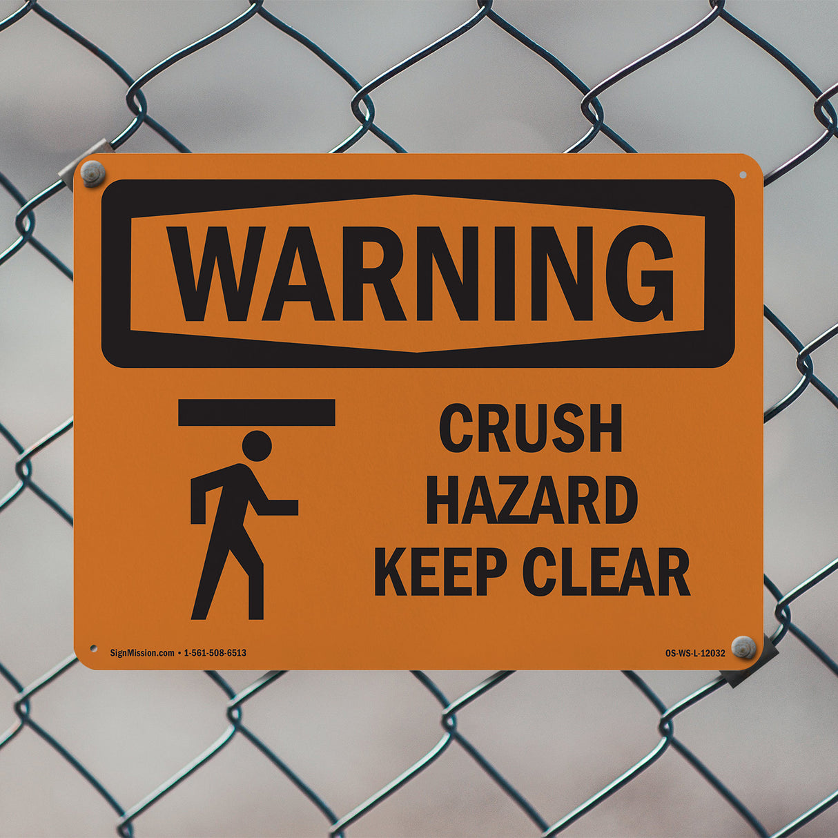 Crush Hazard Keep Clear With Symbol