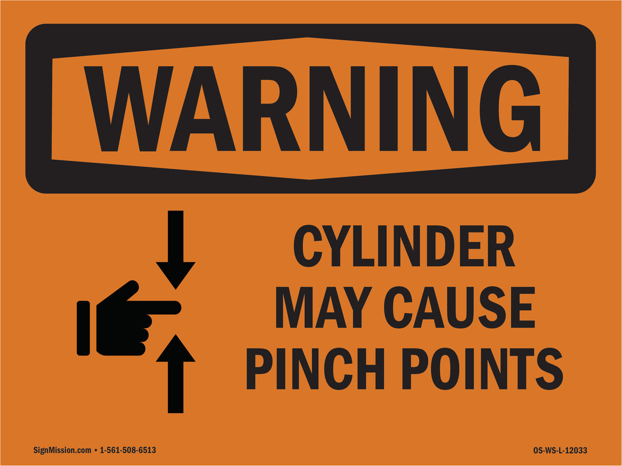 Cylinder May Cause Pinch Points With Symbol