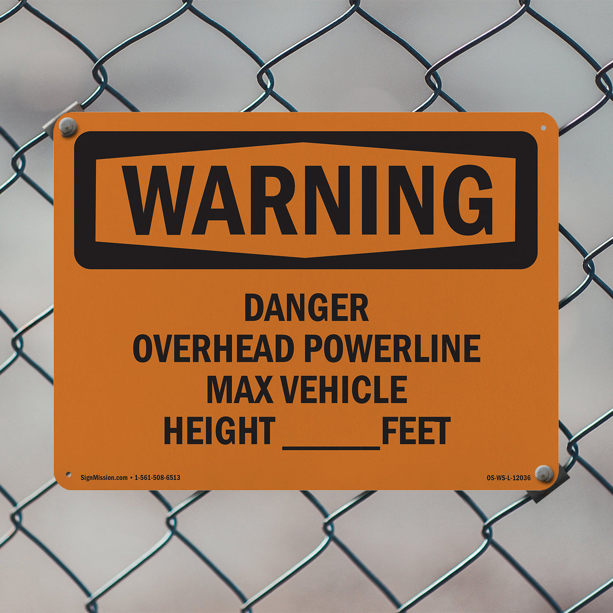Danger Overhead Powerline Max Vehicle Height